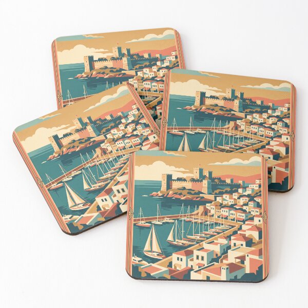 Item preview, Bodrum Turkey Vintage Travel Poster designed and sold by Bomax121.