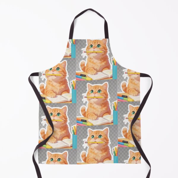 Item preview, Cute Ginger Cat Holding Pencil Back to School Student Sticker designed and sold by OksArtStudio.