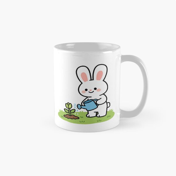 Item preview, Cute Bunny Watering Flower Plant - Kawaii Gardening Art designed and sold by ZINO WORLD.
