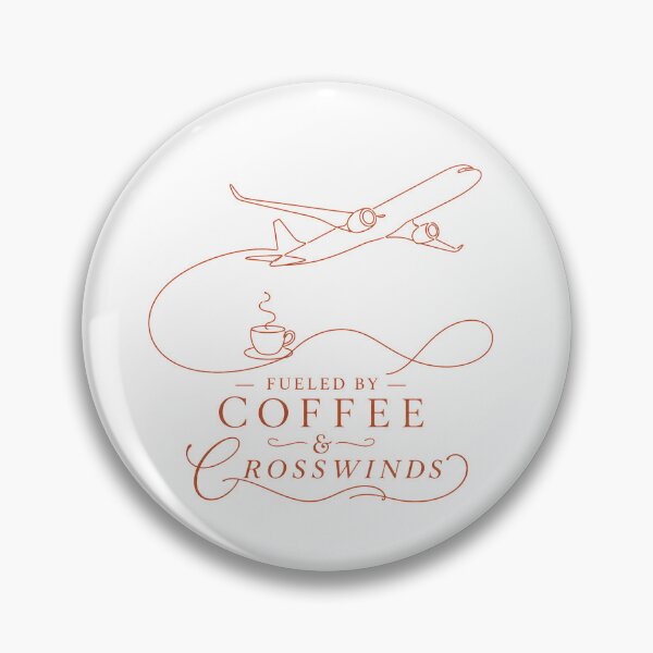 Item preview, Fueled by Coffee and Crosswinds Funny Pilot Gift Minimalist Aviation Line Art designed and sold by EMaviation_.