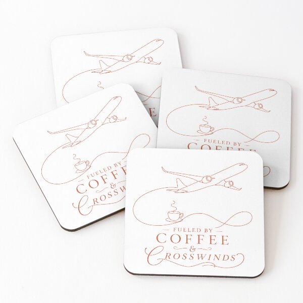 Item preview, Fueled by Coffee and Crosswinds Funny Pilot Gift Minimalist Aviation Line Art designed and sold by EMaviation_.