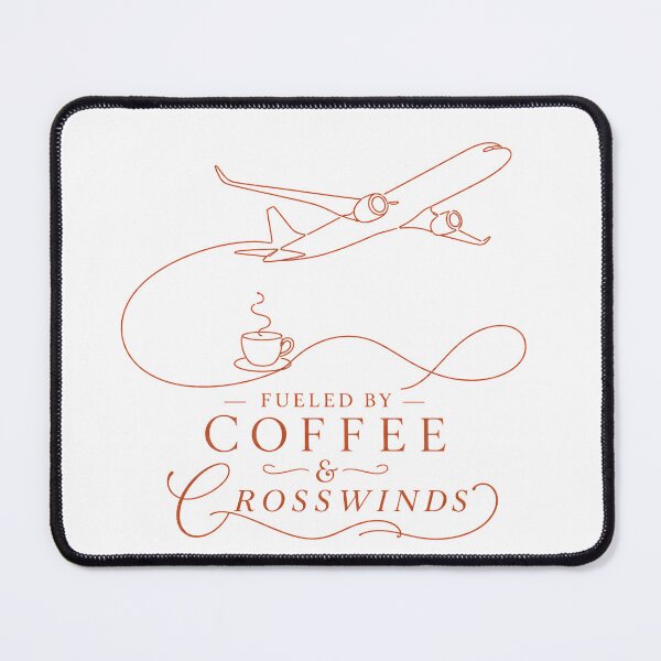 Item preview, Fueled by Coffee and Crosswinds Funny Pilot Gift Minimalist Aviation Line Art designed and sold by EMaviation_.