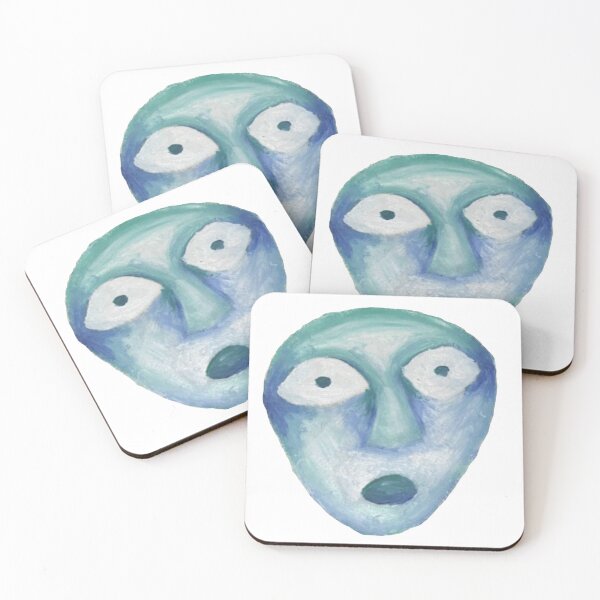 Item preview, blue guy oil painting sticker designed and sold by Earlrose.