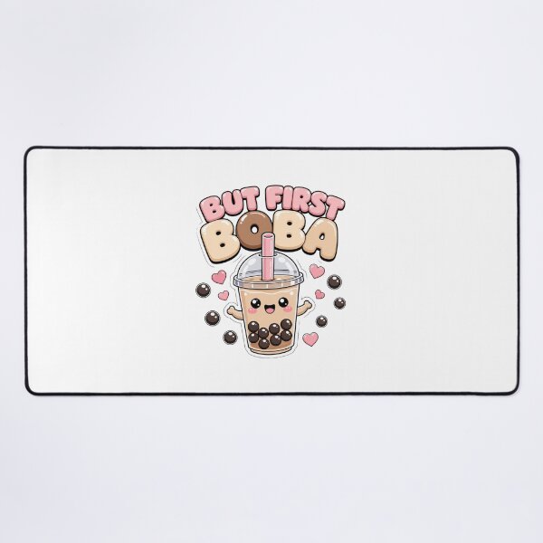 Item preview, But First Boba Kawaii Bubble Tea Saying designed and sold by BoosterShop.