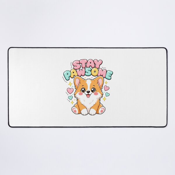 Item preview, Stay Pawsome Kawaii Corgi Dog Saying designed and sold by BoosterShop.