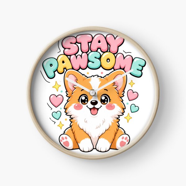 Item preview, Stay Pawsome Kawaii Corgi Dog Saying designed and sold by BoosterShop.