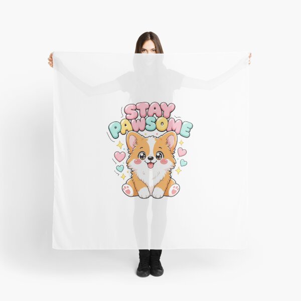 Item preview, Stay Pawsome Kawaii Corgi Dog Saying designed and sold by BoosterShop.