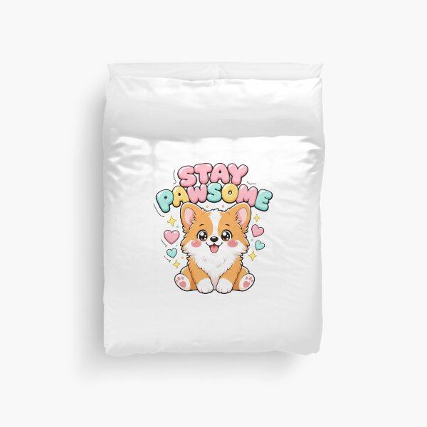 Item preview, Stay Pawsome Kawaii Corgi Dog Saying designed and sold by BoosterShop.