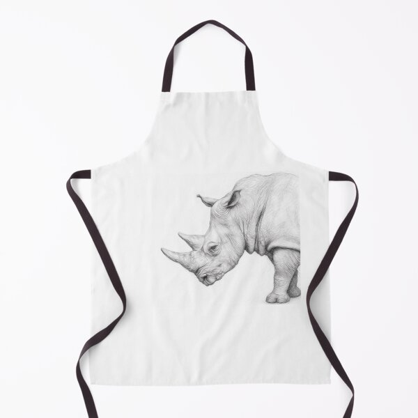 Item preview, Rhinoceros Black and White Pencil Sketch Wildlife Portrait designed and sold by Leon Woods Pencil Art.