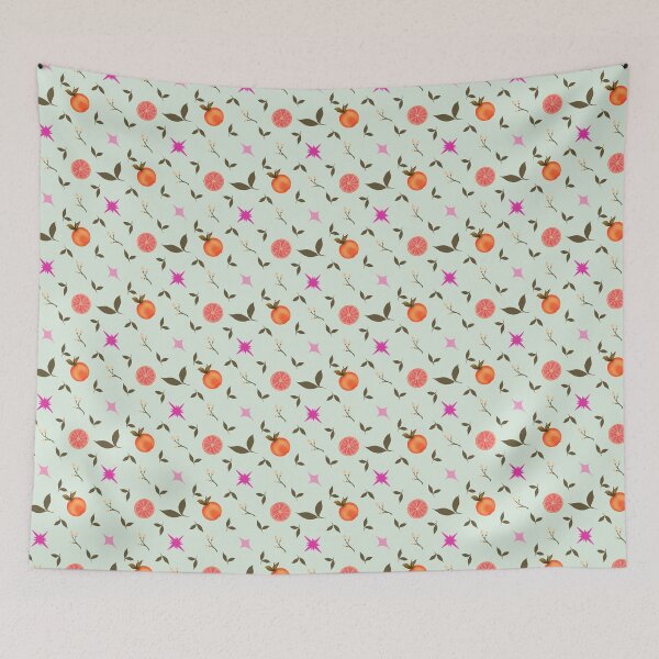 Item preview, Tropical Citrus Grapefruit Sage Green Seamless Pattern designed and sold by Pop & Punch.