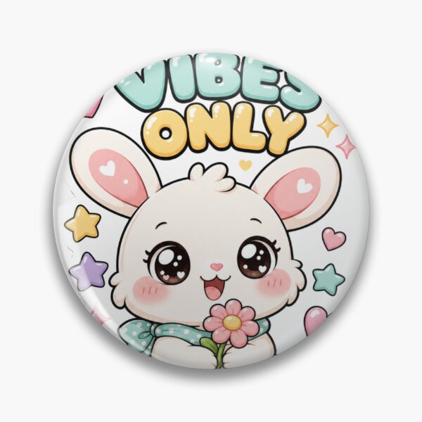 Item preview, Hoppy Vibes Only Kawaii bunny saying designed and sold by BoosterShop.