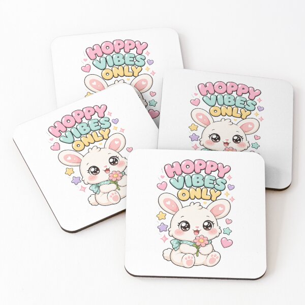 Item preview, Hoppy Vibes Only Kawaii bunny saying designed and sold by BoosterShop.