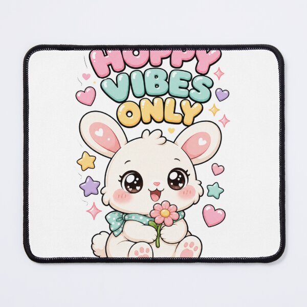 Item preview, Hoppy Vibes Only Kawaii bunny saying designed and sold by BoosterShop.