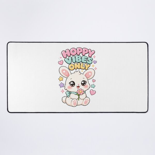 Item preview, Hoppy Vibes Only Kawaii bunny saying designed and sold by BoosterShop.