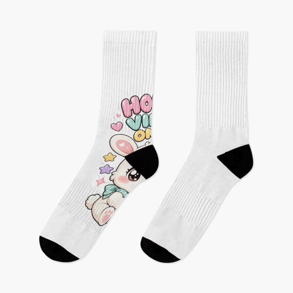 Item preview, Hoppy Vibes Only Kawaii bunny saying designed and sold by BoosterShop.