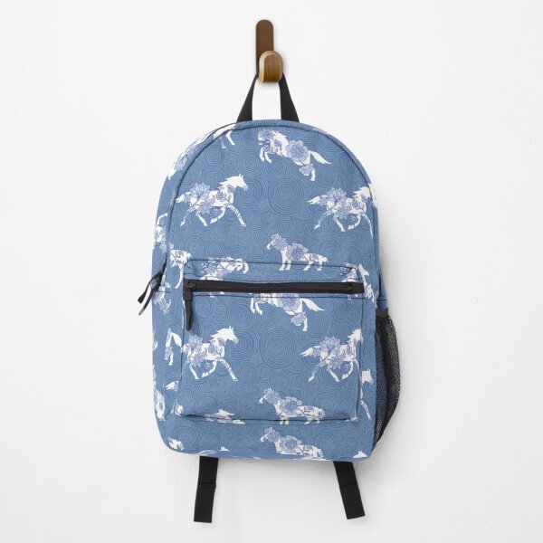 Item preview, Spring Stallion -Monochrome Slate Azure Blue designed and sold by Fabricatemyart.