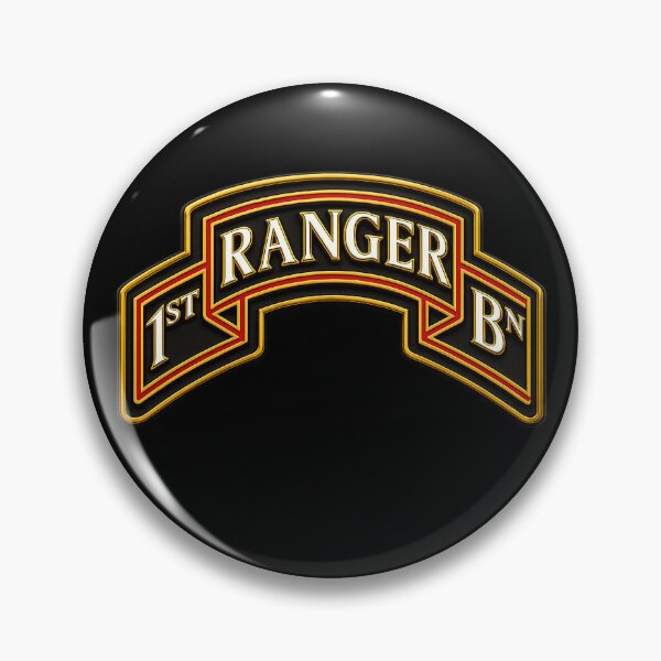 Artikelvorschau, Armee – 1. Ranger-Bataillon – Ranger-Schriftrolle – 3D – Verbessert entworfen und verkauft von Military Insignia Products.