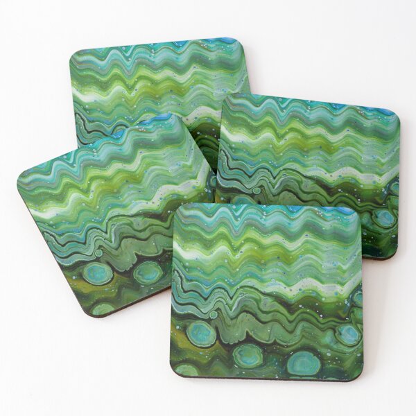 Item preview, Abstract Green Blue Landscape Fluid Cell Design designed and sold by BuckaBaby.
