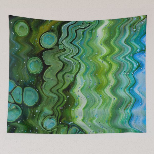 Item preview, Abstract Green Blue Landscape Fluid Cell Design designed and sold by BuckaBaby.
