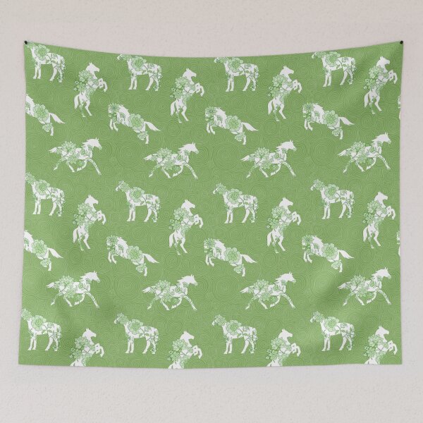 Item preview, Spring Stallion -Monochrome Spring Olive designed and sold by Fabricatemyart.