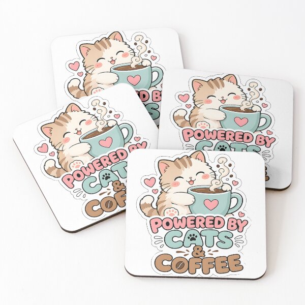 Item preview, Powered by Cats and Coffee designed and sold by BoosterShop.