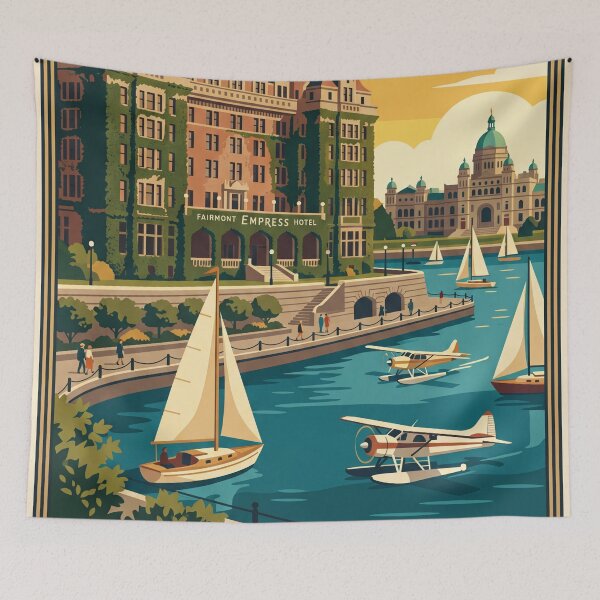 Item preview, Victoria Canada Vintage Travel Poster designed and sold by Bomax121.