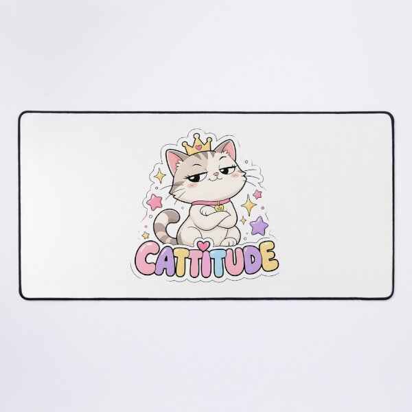 Item preview, Cattitude Cheeky Kawaii Cat with Crown designed and sold by BoosterShop.