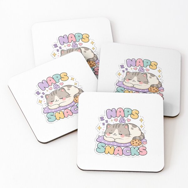 Item preview, Naps and Snacks Lazy Kawaii Cat Saying designed and sold by BoosterShop.