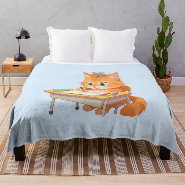 Item preview, Cute Ginger Cat Studying at School with Mouse Back to School Sticker designed and sold by OksArtStudio.