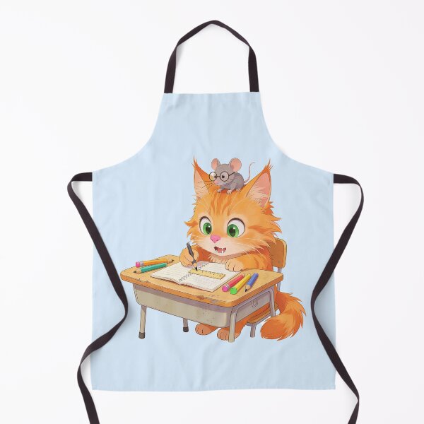 Item preview, Cute Ginger Cat Studying at School with Mouse Back to School Sticker designed and sold by OksArtStudio.