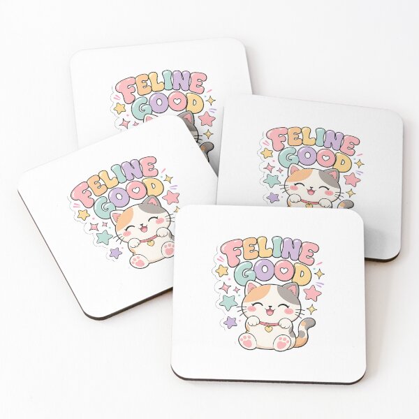 Item preview, Feline Good Sweet Kawaii Cat Wordplay designed and sold by BoosterShop.