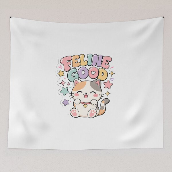 Item preview, Feline Good Sweet Kawaii Cat Wordplay designed and sold by BoosterShop.