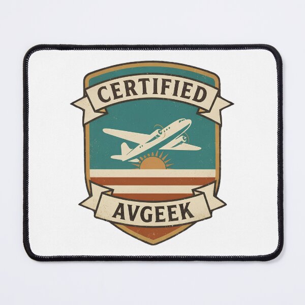 Item preview, Certified Avgeek Retro Aviation Badge Crest Funny Pilot Gift Plane Lover Design designed and sold by EMaviation_.