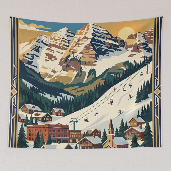 Item preview, Aspen Colorado Vintage Travel Poster designed and sold by Bomax121.