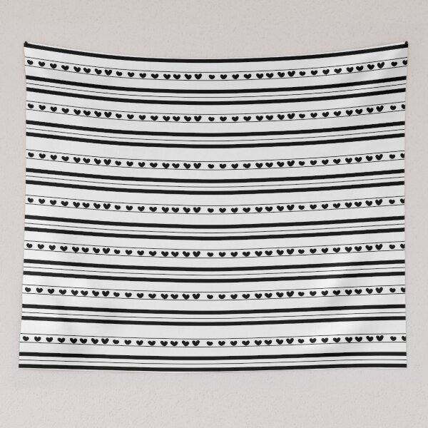 Item preview, White & Black Hearts in Stripes designed and sold by KSimpson838.