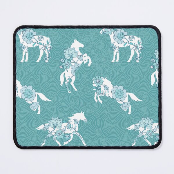 Item preview, Spring Stallion -Monochrome Ocean Turquoise designed and sold by Fabricatemyart.