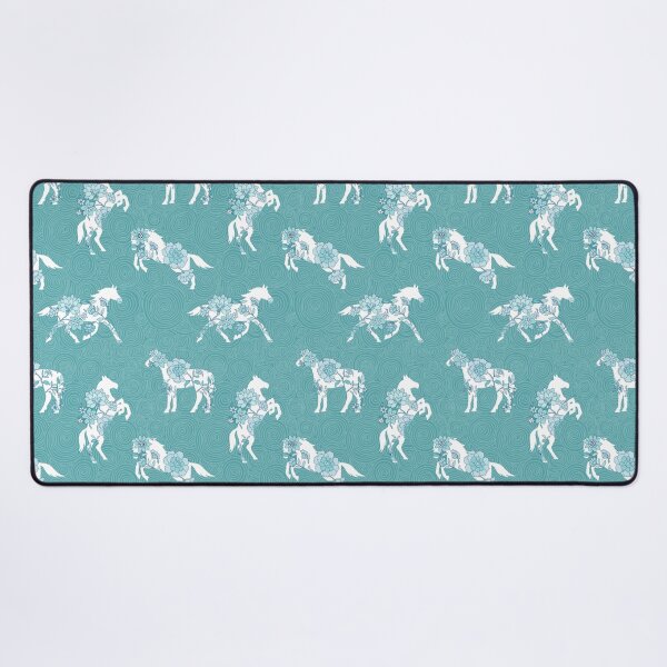 Item preview, Spring Stallion -Monochrome Ocean Turquoise designed and sold by Fabricatemyart.