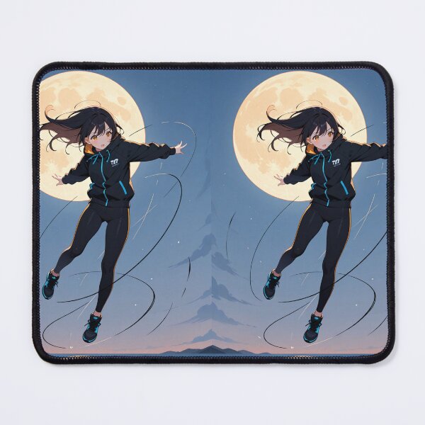 Item preview, Manga - Stylized Female Character, Agile Heroine Flying Under Moon designed and sold by AnimeShin.