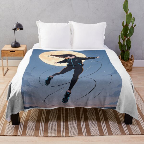 Item preview, Manga - Stylized Female Character, Agile Heroine Flying Under Moon designed and sold by AnimeShin.