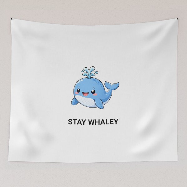Item preview, Stay Whaley Sweet Kawaii Whale Saying designed and sold by BoosterShop.