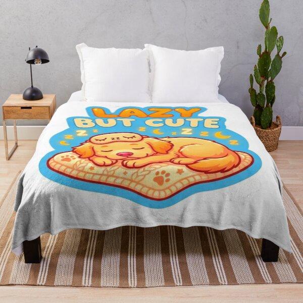 Item preview, Lazy But Cute Sleeping Golden Retriever Puppy Sticker Design designed and sold by ExploreAura Studio.