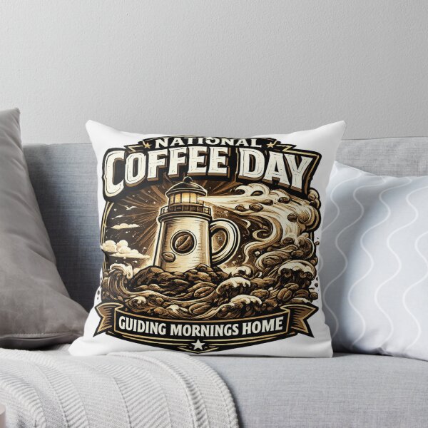 Item preview, Guiding Mornings Home National Coffee Day Lighthouse  designed and sold by irfanshikh.