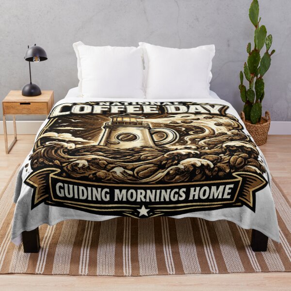 Item preview, Guiding Mornings Home National Coffee Day Lighthouse designed and sold by irfanshikh.