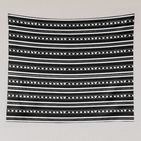 Item preview, Black & White Hearts in Stripes designed and sold by KSimpson838.