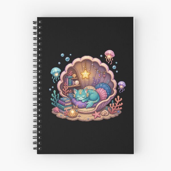 Item preview, Starlit Seashell Dreams of the Mermaid Cat  designed and sold by Sketchlegacy.