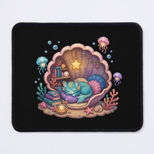 Item preview, Starlit Seashell Dreams of the Mermaid Cat designed and sold by Sketchlegacy.