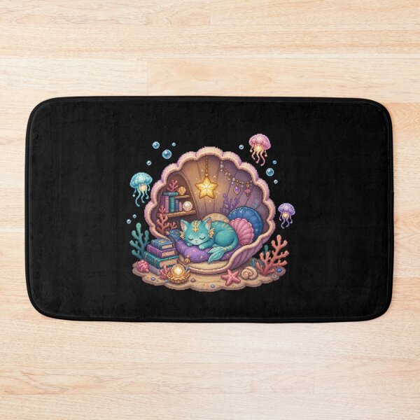 Item preview, Starlit Seashell Dreams of the Mermaid Cat  designed and sold by Sketchlegacy.