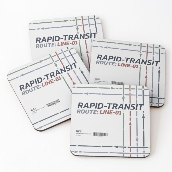 Item preview, Rapid Transit System Map - Route Line 01 | Minimalist Grid designed and sold by KozbiDesign.