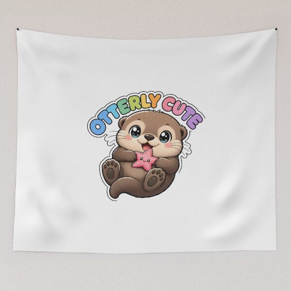 Item preview, Otterly Cute Sweet Otter with Starfish Kawaii designed and sold by BoosterShop.