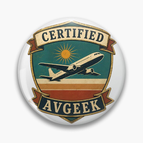 Item preview, Certified Avgeek Vintage Aviation Emblem Crest Proud Plane Lover Pilot Gift designed and sold by EMaviation_.